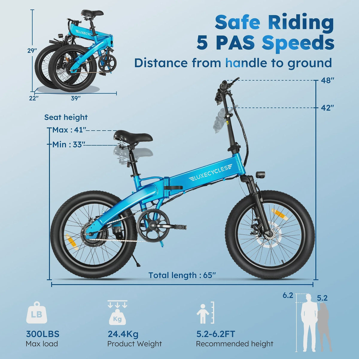Alpha Joy Electric Bike for Adults 20 in, Rated 500W E-Bike 48V 13AH UL2849