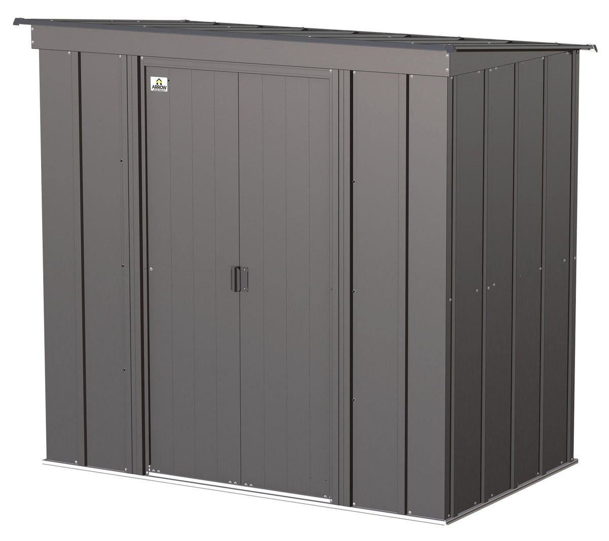 Classic Galvanized Steel Storage Shed, Charcoal, 6-ft x 4-ft