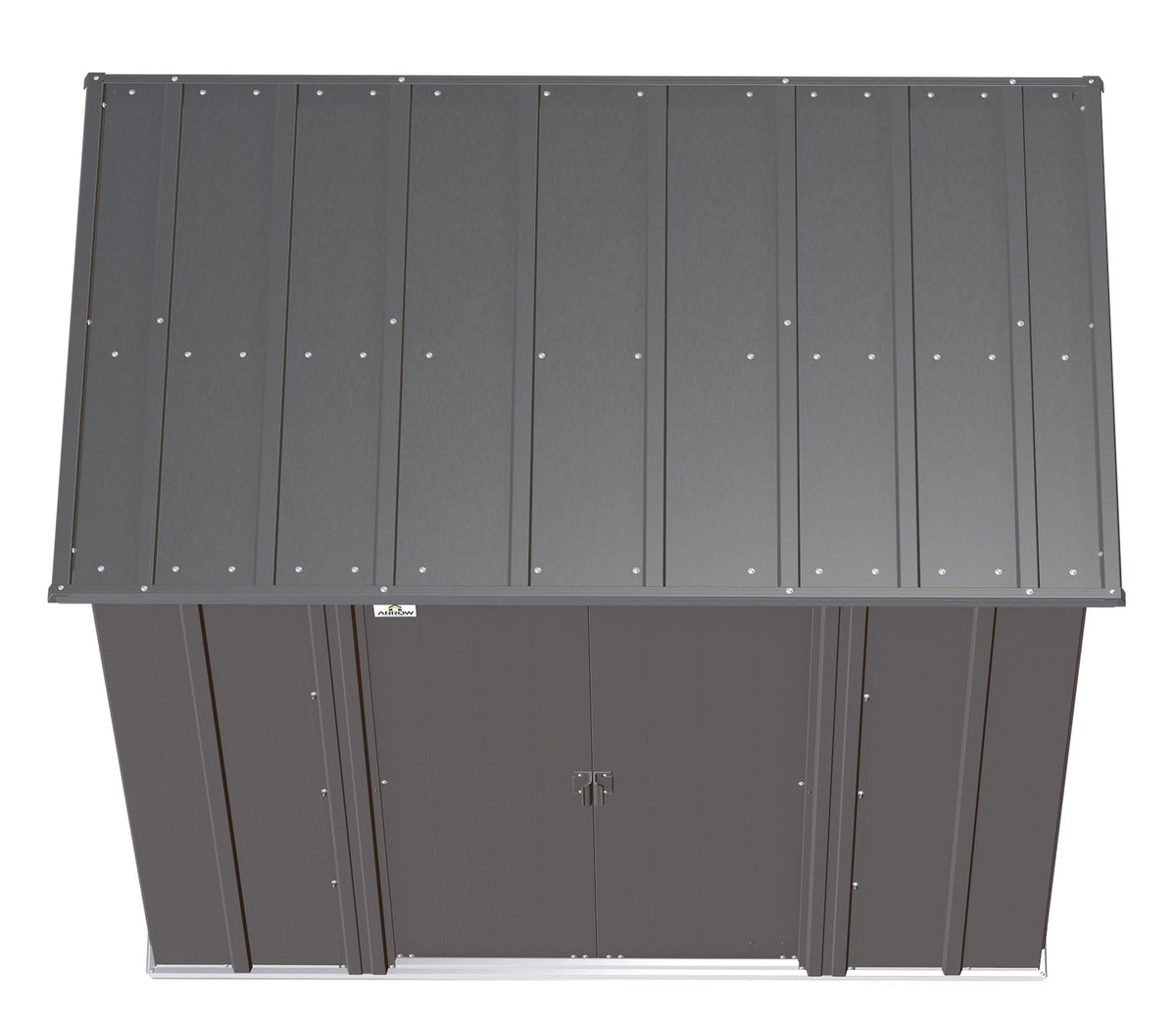 Classic Galvanized Steel Storage Shed, Charcoal, 6-ft x 4-ft