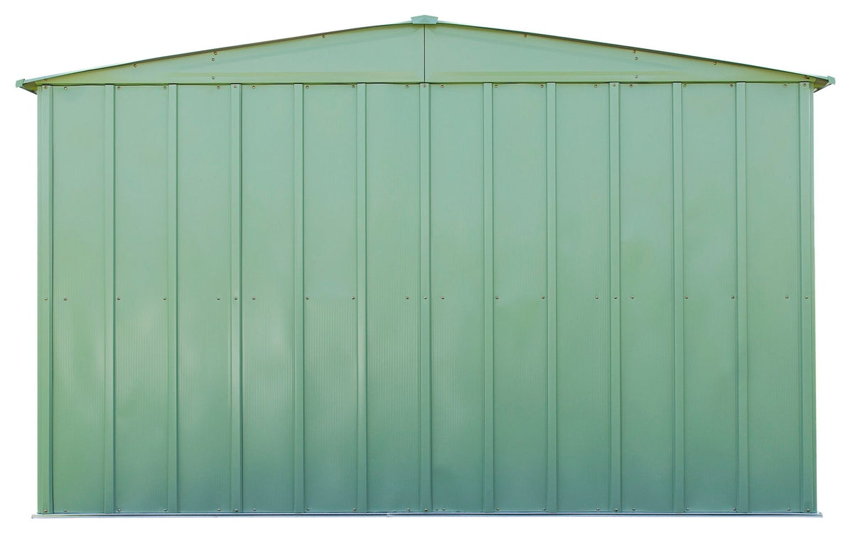 Classic Galvanized Steel Storage Shed, Sage Green, 10-ft x 14-ft