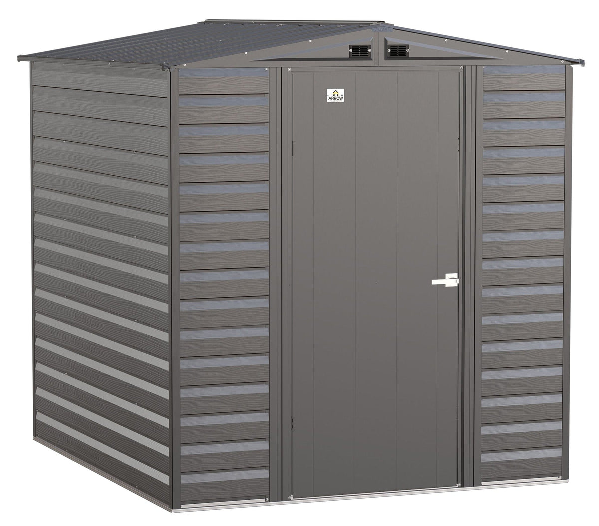 Select Galvanized Steel Storage Shed, Charcoal, 6-ft x 7-ft