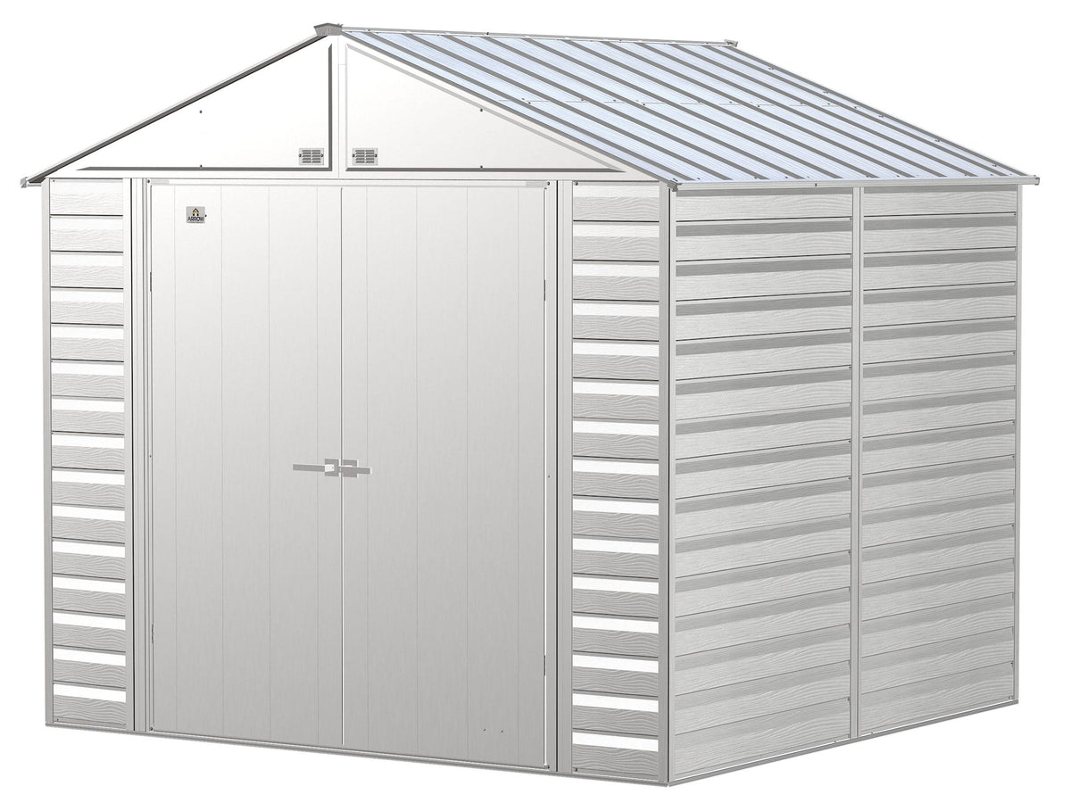 Select Galvanized Steel Storage Shed, Flute Grey, 8-ft x 8-ft