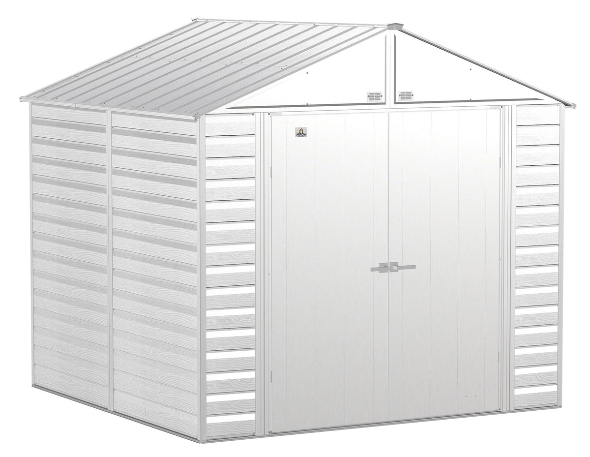 Select Galvanized Steel Storage Shed, Flute Grey, 8-ft x 8-ft