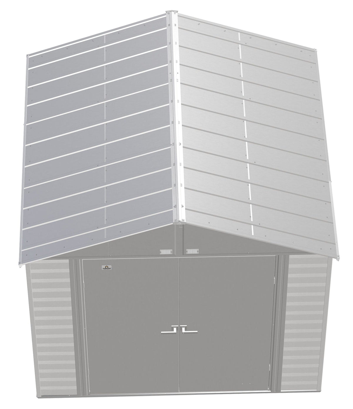 Select Galvanized Steel Storage Shed, Flute Grey, 8-ft x 8-ft