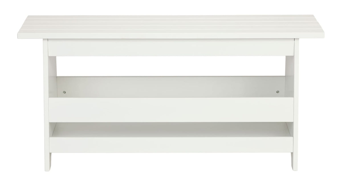 Kya Wooden Entryway Bench with Storage Rack, White