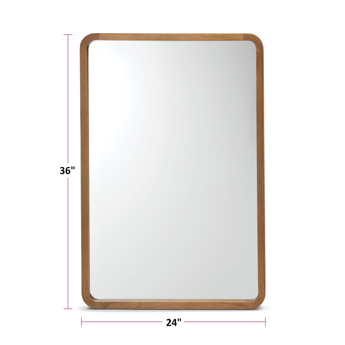 Springside Pearwood Rectangular Wall Mirror, Brown, 24 x 36-in