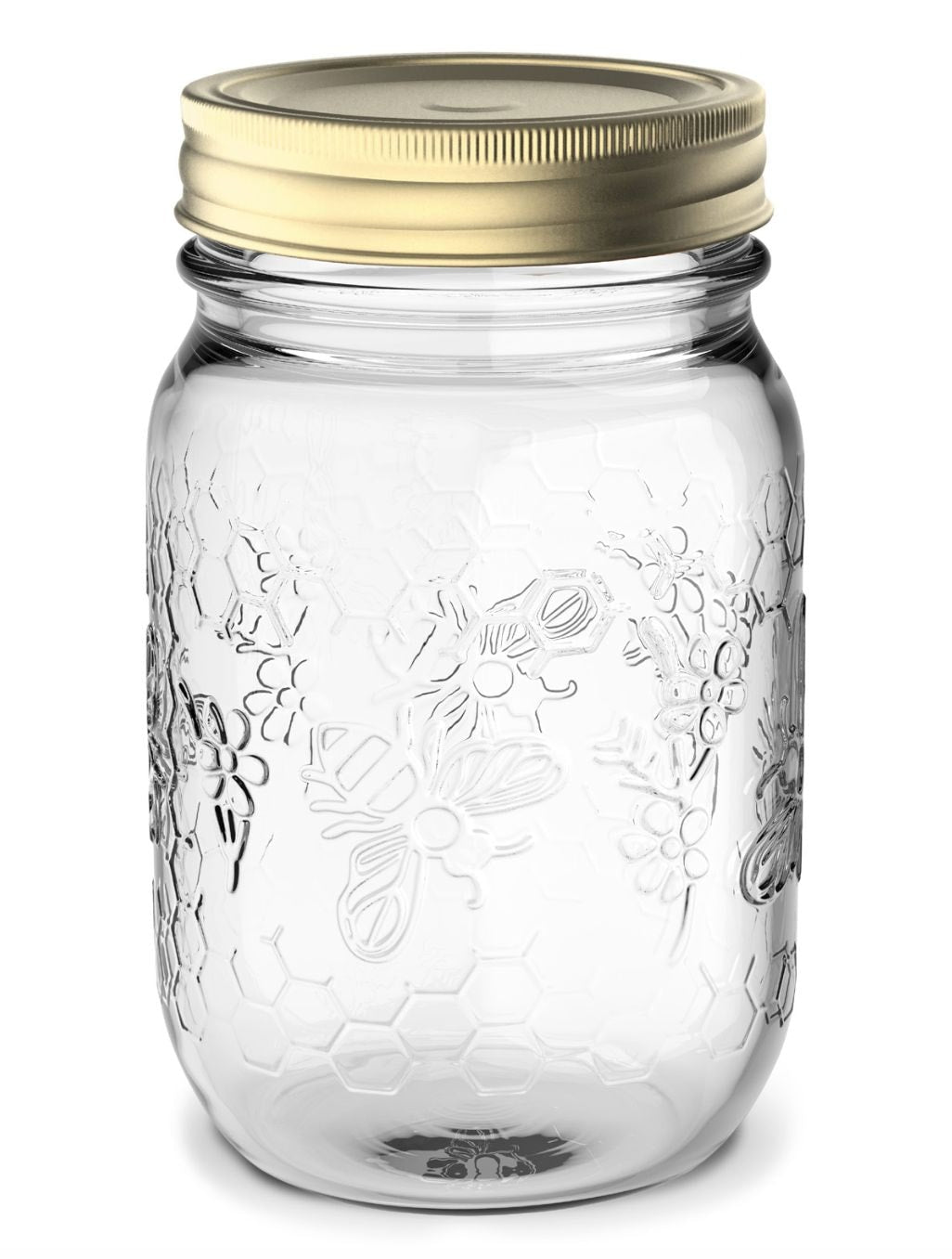 Mason Regular Mouth Honey Bee Canning Jar, 16-oz, 4-pk