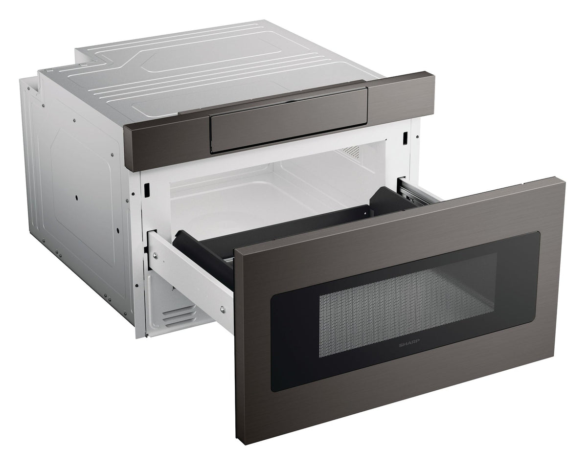 Black Stainless Steel Microwave Drawer Oven, 24-in