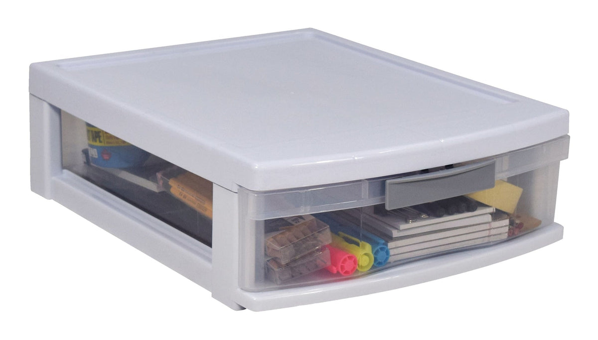 Element Clear White Frame Single Storage Drawer, 5-in