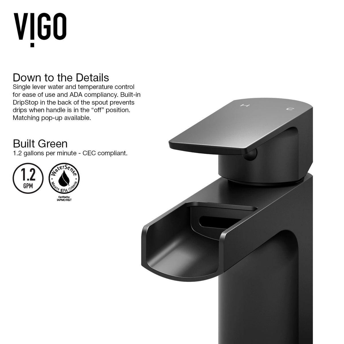 Amada Single Handle Vessel Sink Bathroom Faucet, Matte Black