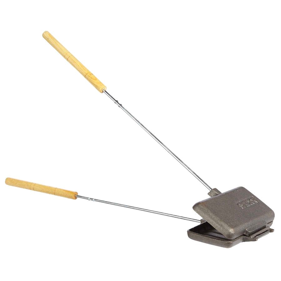 Cast Iron Long Handle Double Camping Cooker/Toaster, 9-in