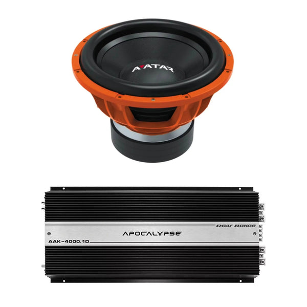 Car Audio 15" 2Ohm Subwoofer STU-1546-D2&Monoblock Amp Package New P7666