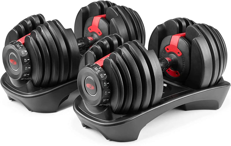 Bowflex SelectTech 552 Adjustable Dumbbells Pair, 5-52.5 lbs, Space-Saving Home Gym Equipment L2710