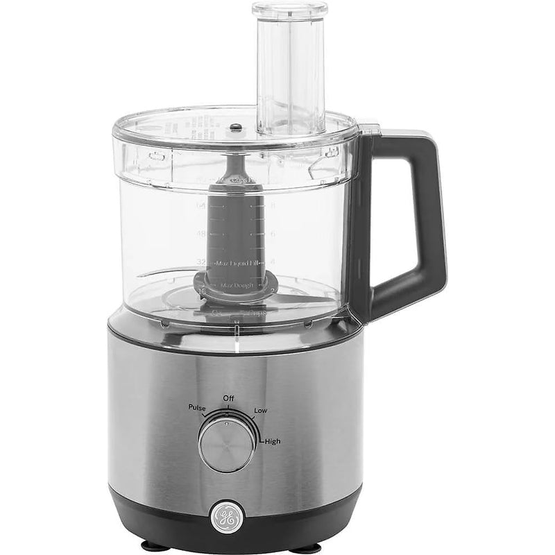 GE 550-Watt 12-Cup Food Processor with Accessories and Stainless Steel Blades, Stainless Steel A6484