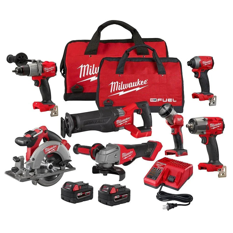 18V M18 Lithium-Ion Brushless Cordless 7-Tool Combo Kit 5.0 Ah P2807