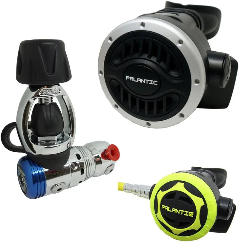 Yoke Regulator & Octopus Combo for Scuba Diving | High-Performance Over-Balanced Regulator, Silicone Mouthpiece, 27" Hose, Large Purge Button, 36" Yellow Octopus Hose L2874