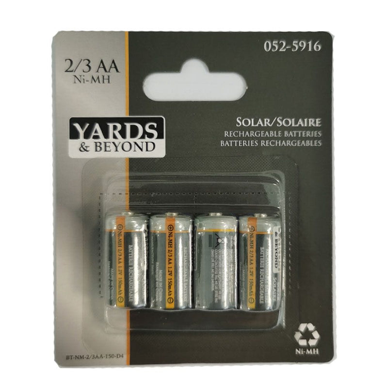 150mAh 2/3 AA Solar Rechargeable Batteries, 4-pk J0267