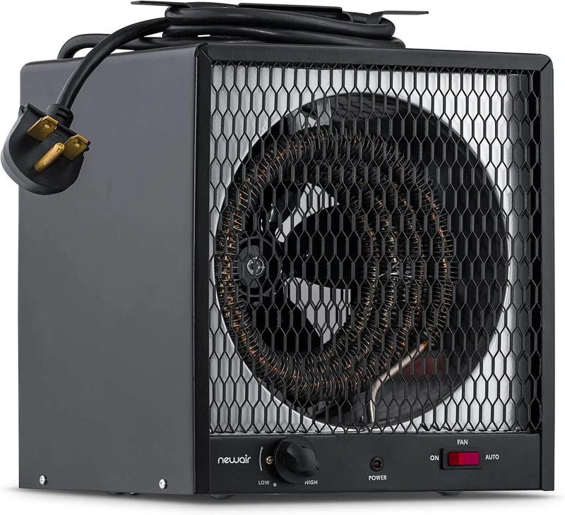 Portable Heater (240V) Portable Electric Garage Heater Heats Up to 600 sq. ft. with 6-Foot Cord Wrap and Carrying Handle | 5600 Watt Portable Electric Shop Heater for Garage and Work Shop G3148