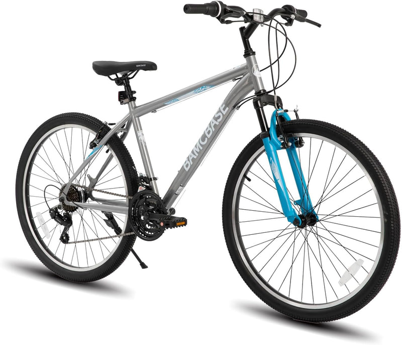 26/27.5 Inch Mountain Bike, Mens Womens MTB with 21 Speeds, High-Tensile Steel Frame, V Brake, Hardtail Bicycle for Adults Z7942