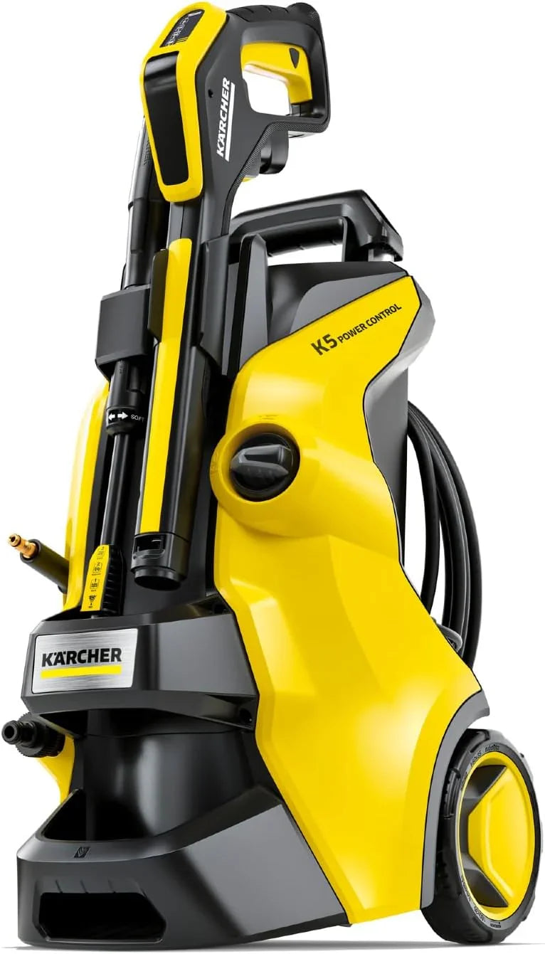 Pressure cleaning machine, K4 power control mode, maximum pressure 1900 pounds per square inch, 26-foot long hose, 2 nozzles - flow rate 1.5 gallons per minute C9576