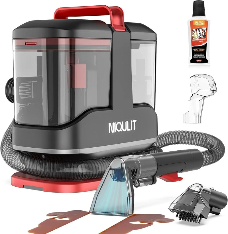 Portable Spot Cleaner Machine for Carpet and Upholstery, 15Kpa Powerful Suction for Pet Stain, Couche & Car, with Dual BrushHeads & Self-Cleaning System, Spot Cleaner for Area Rug, Stair and Furniture N6087
