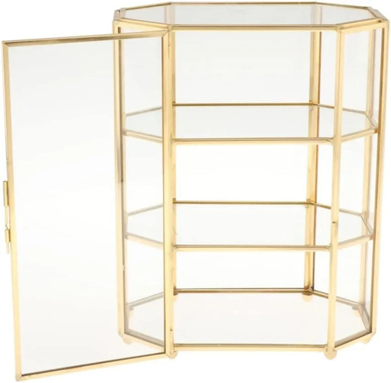 3-Tier Jewelry Box Glass Makeup Organizer Jewelry Box Multifunction Display Case for Dressing Table Decoration Storage V1299