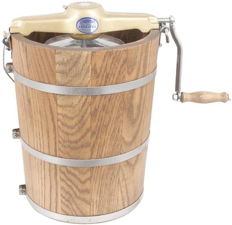 6 qt Country Ice Cream Maker – Classic Wooden Tub – Hand Crank G6906