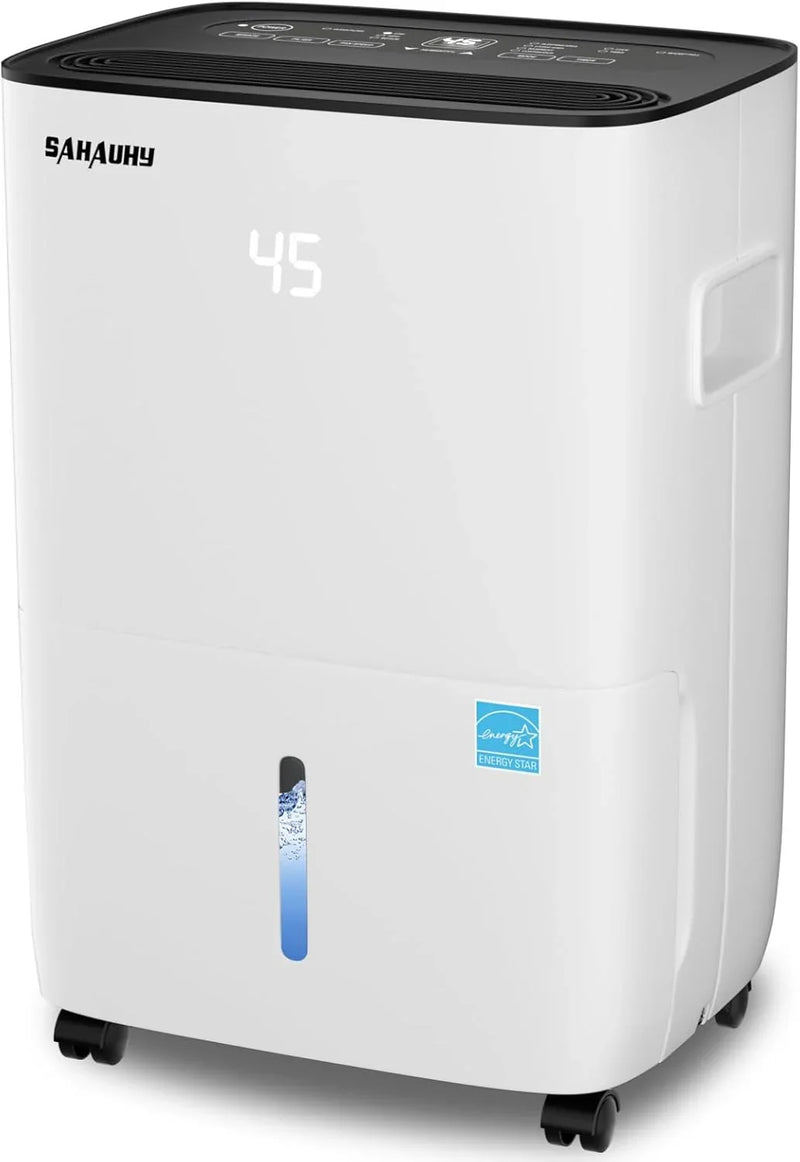 80-gallon Energy Star dehumidifier for basement, family bedrooms, large rooms (with a maximum area of up to 5200 square feet), equipped with drainage pipes and water tank U9005