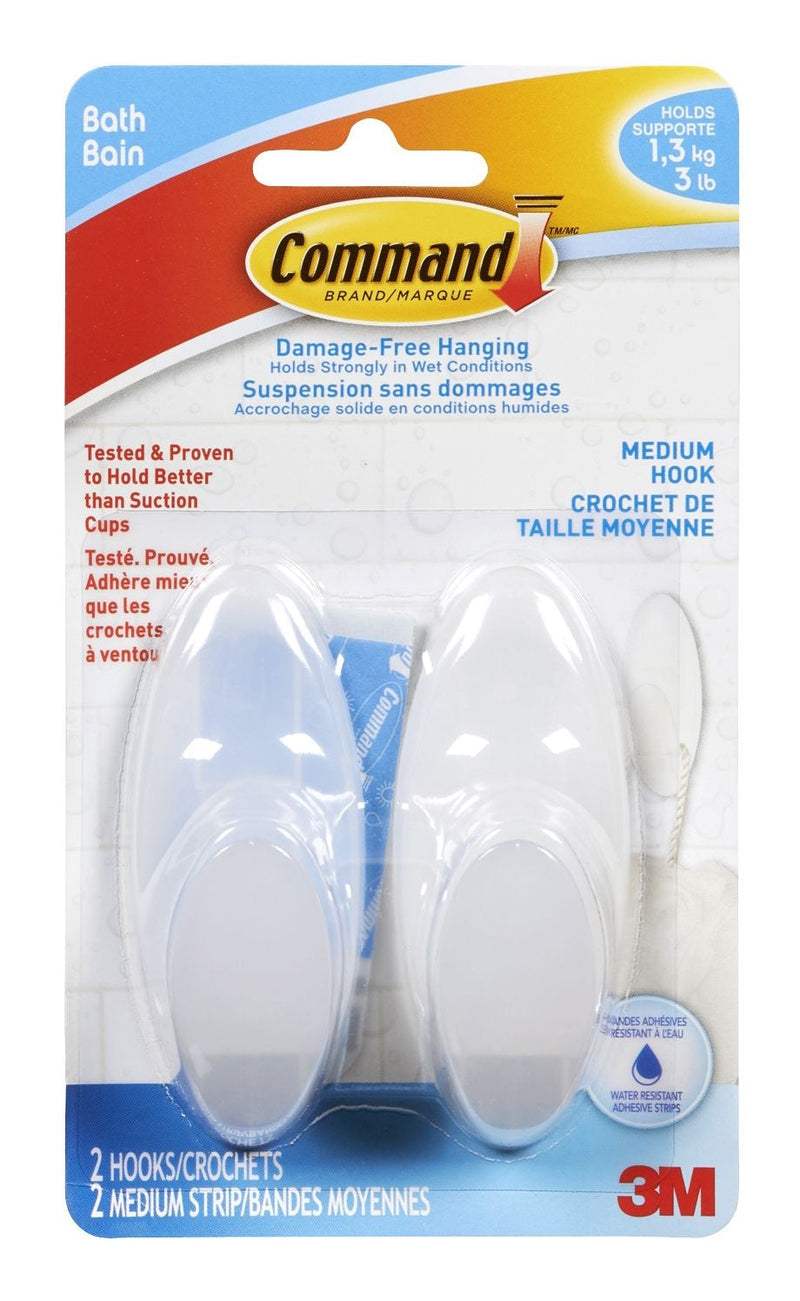 Command Medium Bathroom Hook, 2-pk N6525