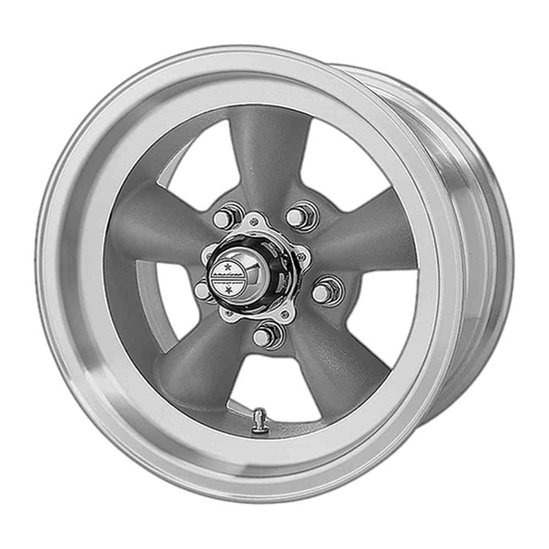 American Racing Vintage VN105 TORQ THRUST D VN105D 15X8.5 5X4.5 GRAY MACH-LP -25MM G5094
