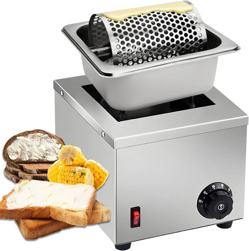 Electric Butter Wheel Warmers for Spreads Butter Evenly to Bread, Stainless Steel Butter Roller for Butter Sauces or Oil, for Indoor/Outdoor Picnics Camping BBQ N2821
