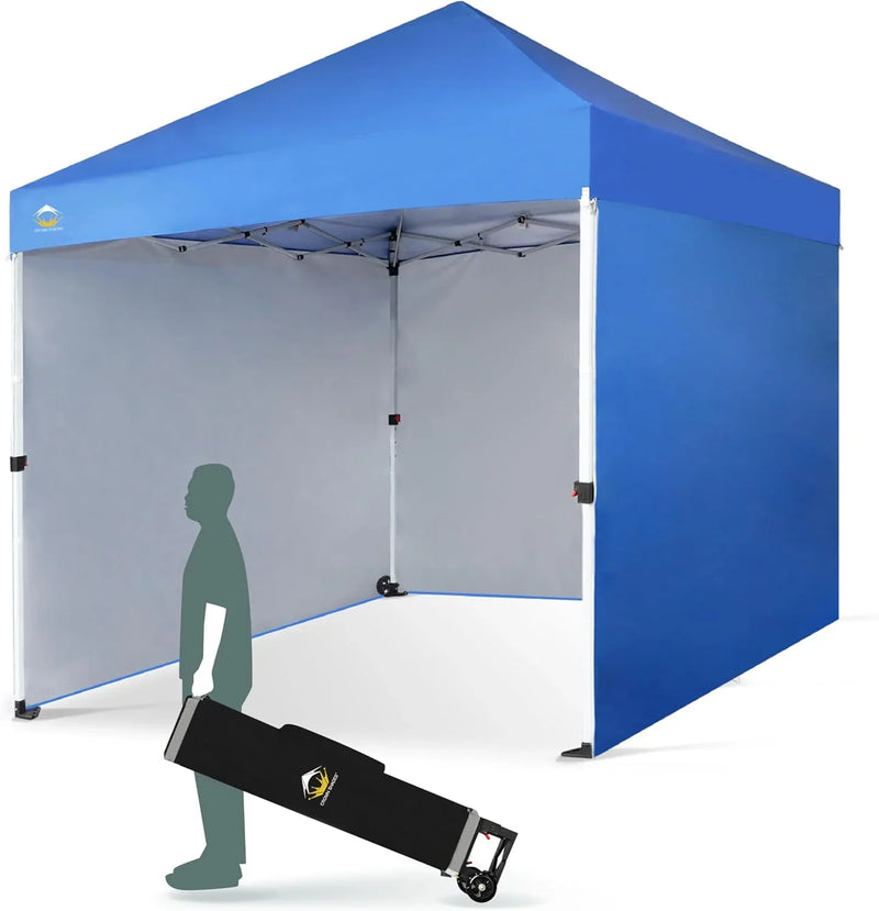 10X10 Comercial Instant Canopy Pop Up Tent with Center Lock (10x10 with 4 Sidewalls, Grey) W1335