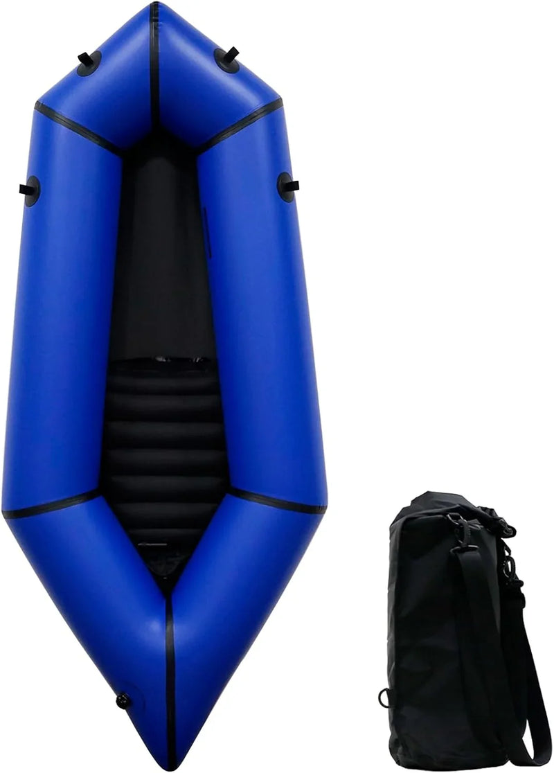 Lightweight Packrafts, TPU Inflatable Kayak for Flat Water Rafting Camping Trip/Fishing/Water Adventures 1 Person/2 Person Packraft, 330lb/660lb Weight Capacity F6800