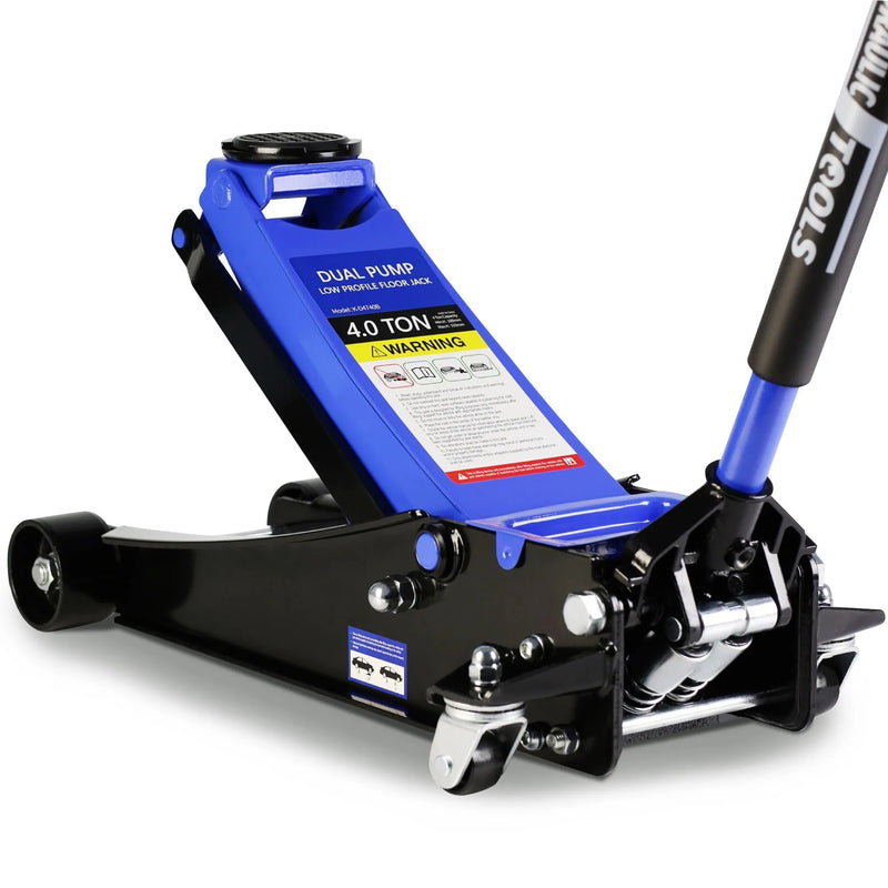 4-Ton Floor Jack, Low Profile Car Jack, Heavy-Duty Trolley Jack Car Lift with Dual Pump Pistons, Lifting Range 4"-21", 8000LBS K0856