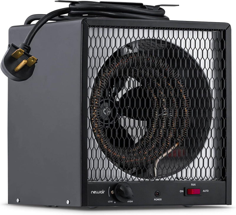 240v Portable Electric Garage Heater, Industrial Strength with Internal Thermostat and Carrying Handle, Heats 600 sq. ft. with 6-30R Plug, Perfect for Garages, Workshops and More R2847