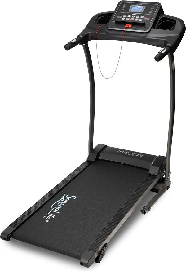 Folding Treadmill - Foldable Home Fitness Equipment with LCD for Walking & Running - Cardio Exercise Machine - Preset and Adjustable Programs - Wireless Connectivity V0980