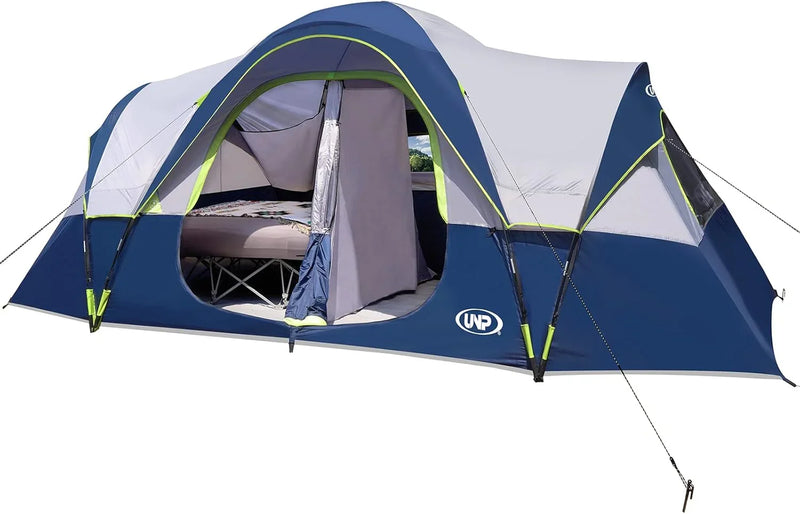 Camping Tent 10-Person-Family Tents, Parties, Music Festival Tent, Big, Easy Up, 5 Large Mesh Windows, Double Layer, 2 Room, Waterproof, Weather Resistant, 18ft x 9ft x78in Z0374