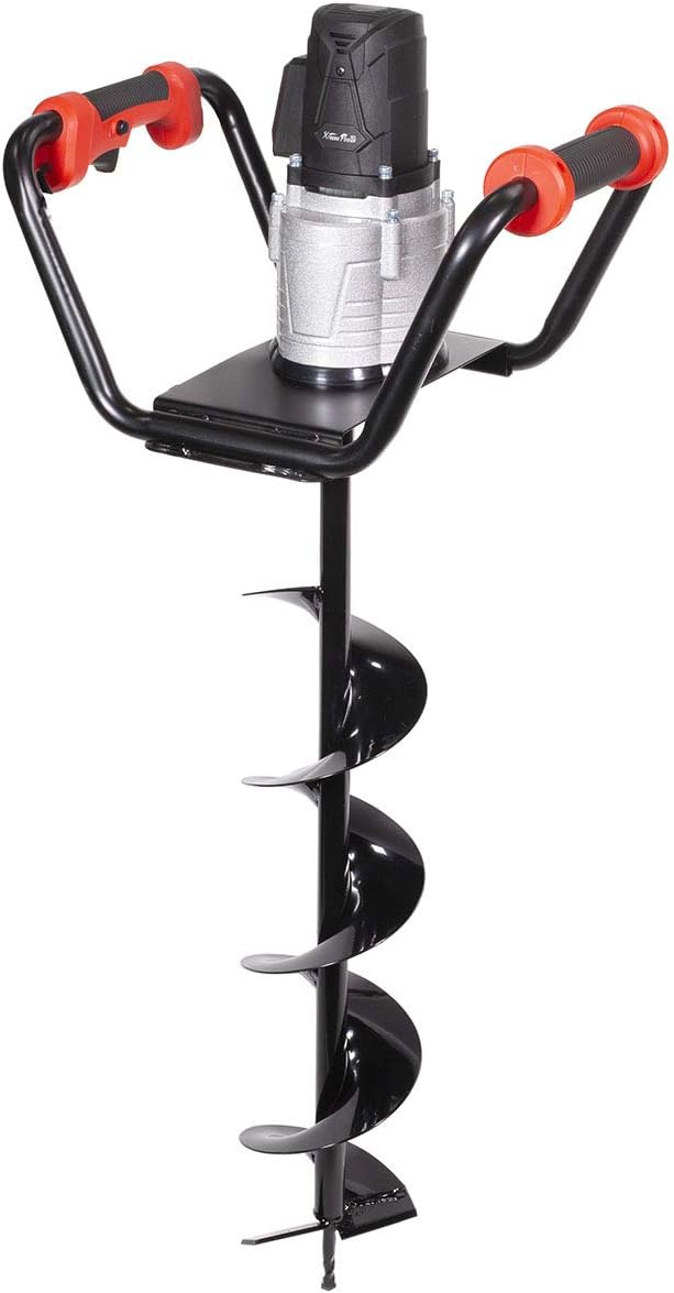 1500W industrial trenching machine enclosure features a soil excavation power head, including a 6-inch digging auger bit kit Q7255