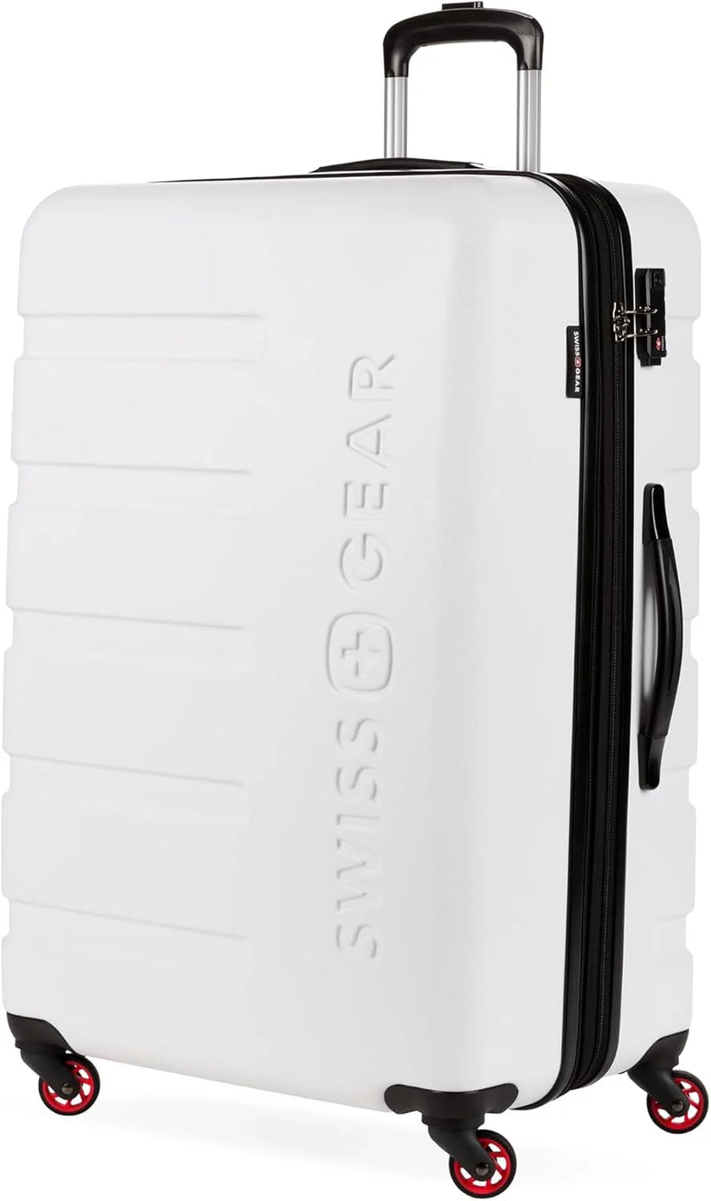 Expandable suitcase with rotating wheels, black U8615