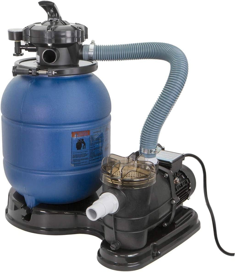 13-inch sand filter, 0.75 horsepower, swimming pool pump, 2400 gallons per hour, suitable for outdoor swimming pool package, multi-interface valve, maximum capacity 10000 gallons, 1-1/4 inch NPT interface H1411