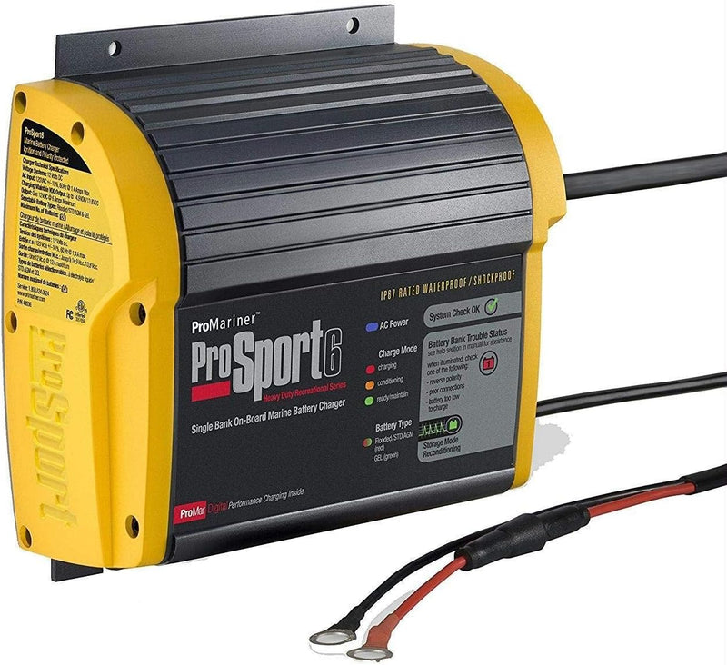 20 amperes, 12/24 volts, 2 battery packs, waterproof, waterproof battery charger for use on water. V8383