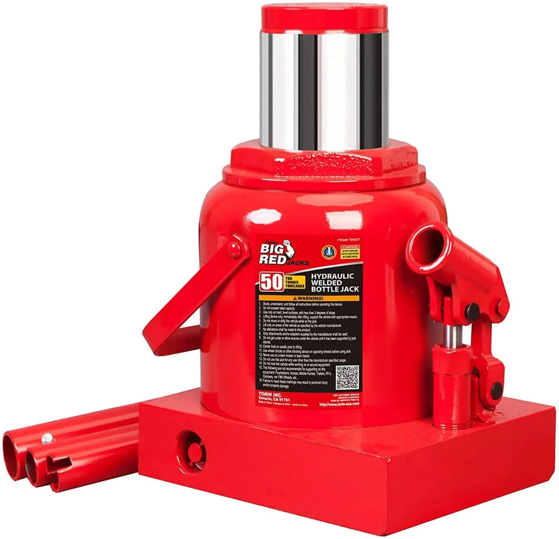 BIG RED 50 Ton Low Profile Hydraulic Bottle Jack – Welded Construction for Automotive & Heavy Lifting W7101