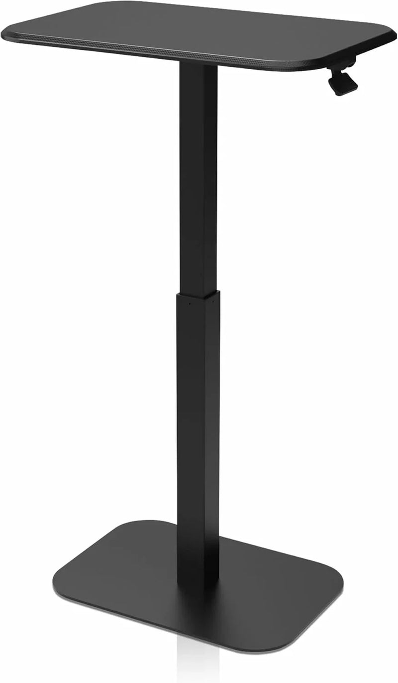 Adjustable height side table, a versatile decorative item suitable for both home and office settings. It features precise engineering for effortless height adjustment, ensuring excellent stability (white base and carbon fiber tabletop) V5197