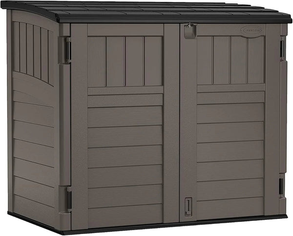 34 Cu. Ft. Horizontal Shed for Outdoor Storage w/Locking System, Stoney/Black Y1031