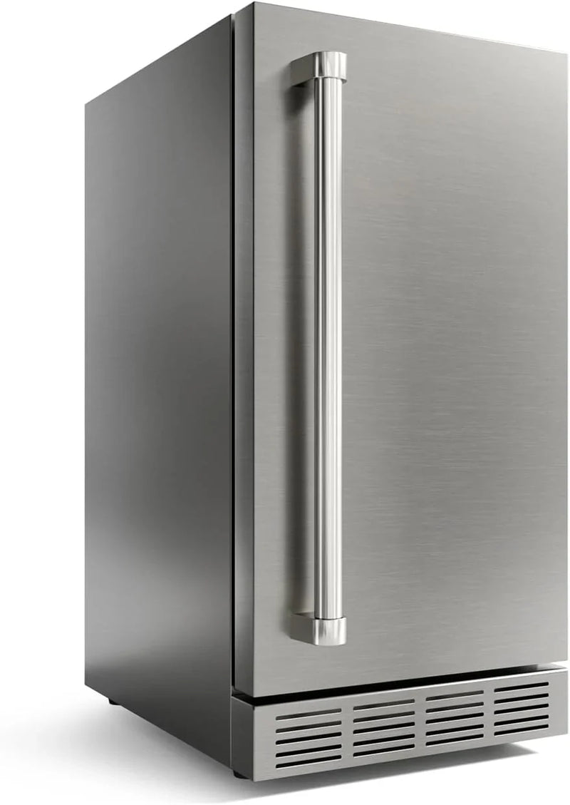 15 Inch Outdoor Refrigerator, Weather Proof Stainless Steel Beverage Beer Cooler Under Counter Fridge, Indoor/Outdoor Refrigerator with 3 Shelves for Patio Kitchen and Commercial Use U6916