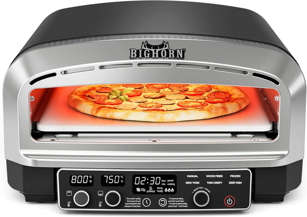 BIG HORN 14" Electric Pizza Oven, Countertop, Stainless Steel U5896