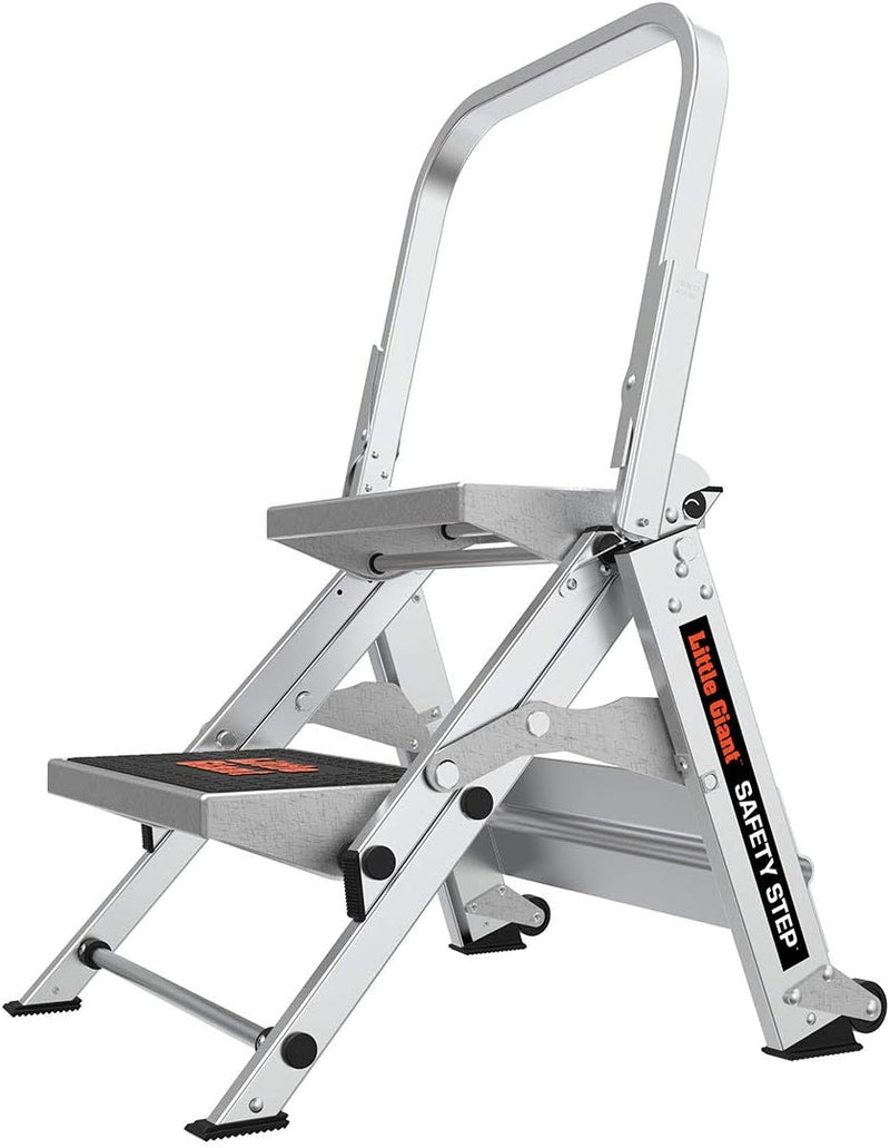 Ladder, Safety Step, Three-step Design, 3 feet high, Footrest, Aluminum, Type 1A, Load Capacity 300 pounds D2280