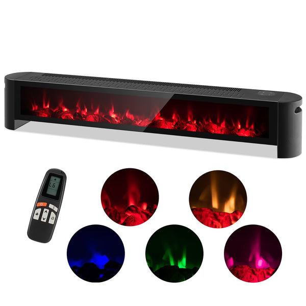 1400W Electric Baseboard Heater Convection Space Heater with Realistic 3D Flame P7178