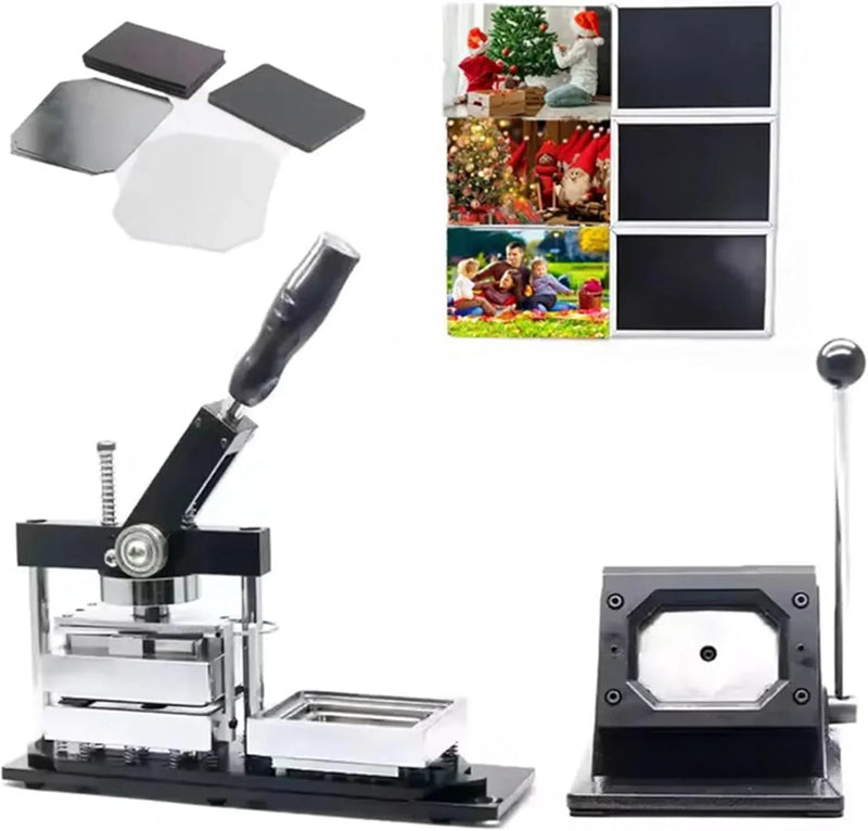 DIY Fridge Magnet Badge Maker Kit Button Badge Machine with Paper Cutter & 100pcs Components - Create Custom Photo Magnets, Badges & Stickers for Home, Office Or Gifts 80 * 53cm X8693