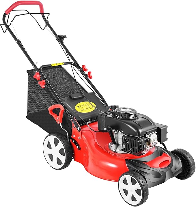 Self Propelled Gas Lawn Mower, 20-Inch 140cc OHV Engine 3-in-1 Gas Mower,Adjustable Cutting Height for Sports Fields, Community Greening, Municipal Greening W5493